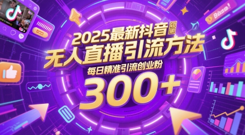 2025最新抖音无人直播引流方法,每日精准引流创业粉300+-一起发