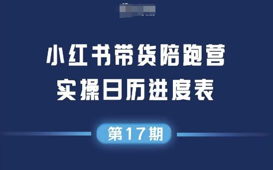 小红书第17期带货陪跑营，不囤货，无不直播，无不投流，通过选品+笔记内容+测品+笔记铺量+矩阵运营打爆款-一起发