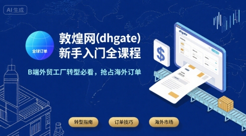 敦煌网(dhgate)新手入门全课程,B端外贸工厂转型必看,抢占海外订单-一起发