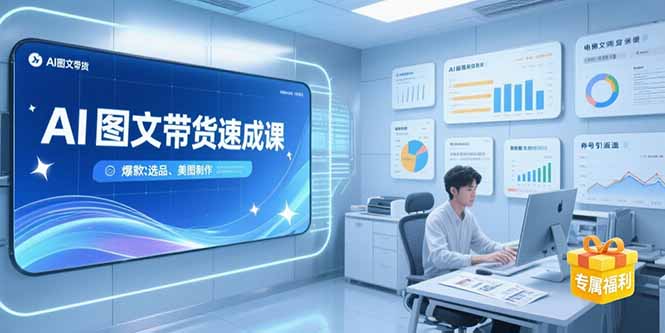 （15416期）AI图文带货速成课，养号引流秘籍，爆款选品策略，美图制作全流程-一起发